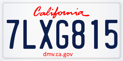 CA license plate 7LXG815