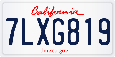 CA license plate 7LXG819