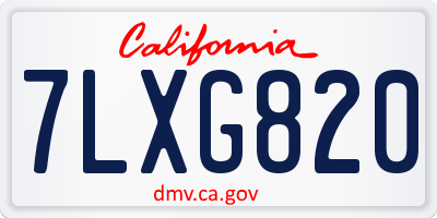 CA license plate 7LXG820