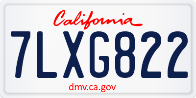 CA license plate 7LXG822