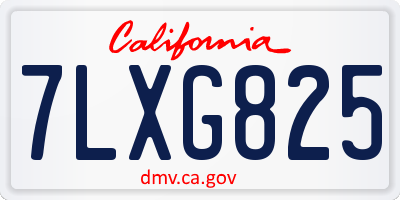 CA license plate 7LXG825