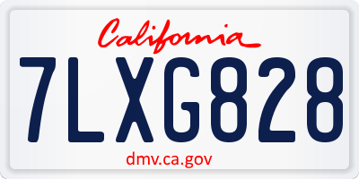 CA license plate 7LXG828