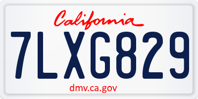 CA license plate 7LXG829