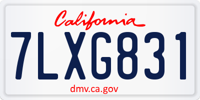 CA license plate 7LXG831