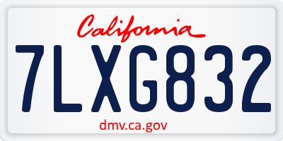 CA license plate 7LXG832