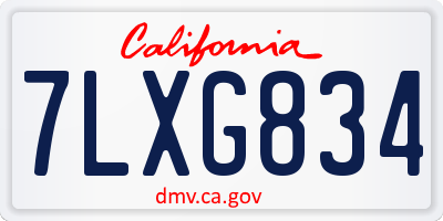 CA license plate 7LXG834
