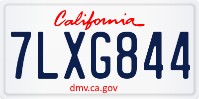 CA license plate 7LXG844