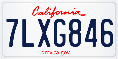 CA license plate 7LXG846