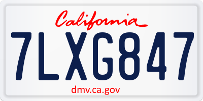 CA license plate 7LXG847
