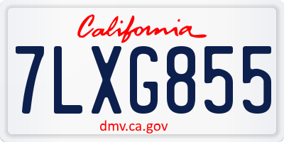 CA license plate 7LXG855