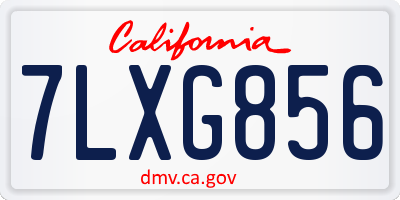 CA license plate 7LXG856