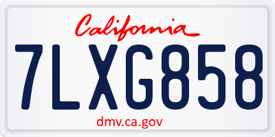 CA license plate 7LXG858