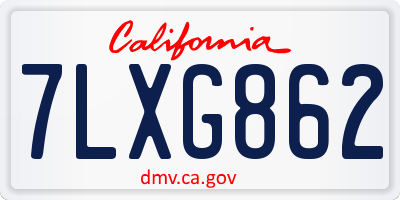 CA license plate 7LXG862