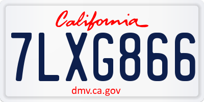 CA license plate 7LXG866
