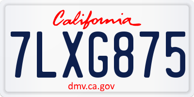 CA license plate 7LXG875