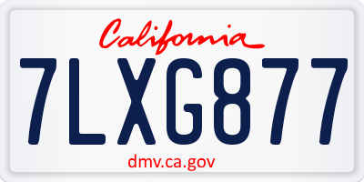 CA license plate 7LXG877