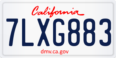 CA license plate 7LXG883