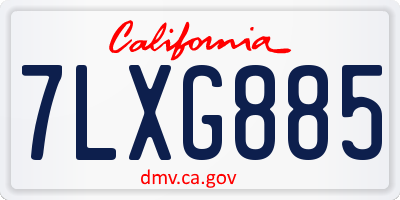CA license plate 7LXG885