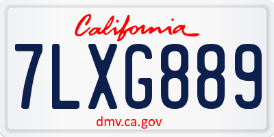 CA license plate 7LXG889