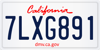 CA license plate 7LXG891