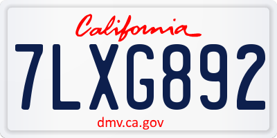 CA license plate 7LXG892