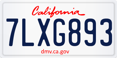 CA license plate 7LXG893