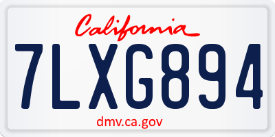 CA license plate 7LXG894