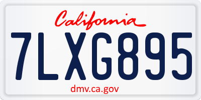 CA license plate 7LXG895