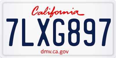 CA license plate 7LXG897