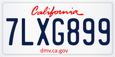 CA license plate 7LXG899