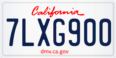 CA license plate 7LXG900