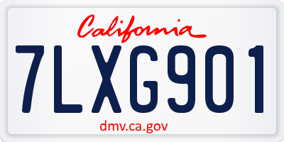 CA license plate 7LXG901
