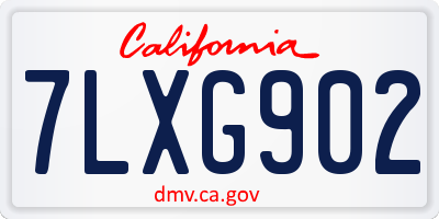 CA license plate 7LXG902