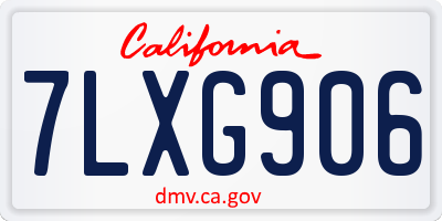 CA license plate 7LXG906