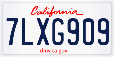 CA license plate 7LXG909