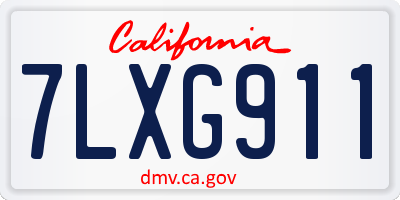 CA license plate 7LXG911