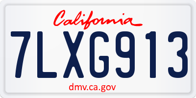CA license plate 7LXG913