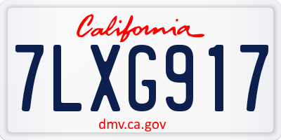 CA license plate 7LXG917