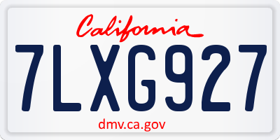 CA license plate 7LXG927