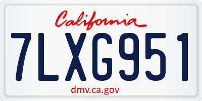 CA license plate 7LXG951