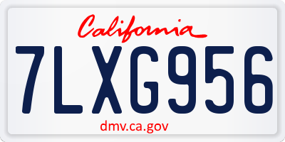 CA license plate 7LXG956