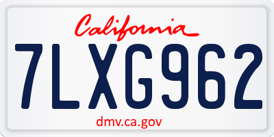 CA license plate 7LXG962