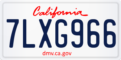 CA license plate 7LXG966