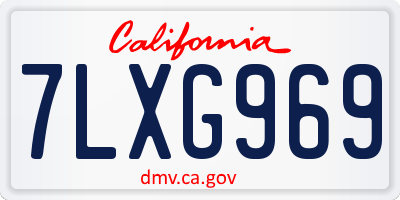 CA license plate 7LXG969
