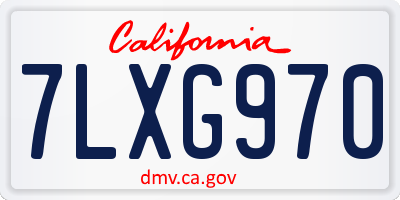 CA license plate 7LXG970