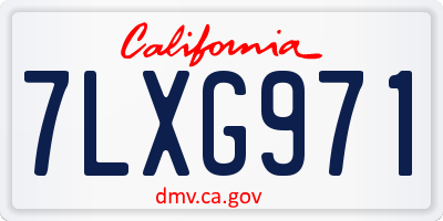 CA license plate 7LXG971