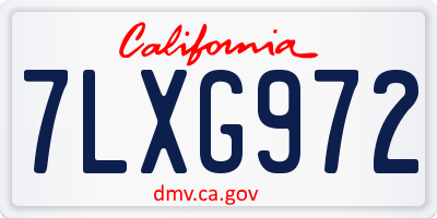 CA license plate 7LXG972