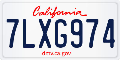 CA license plate 7LXG974