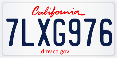 CA license plate 7LXG976