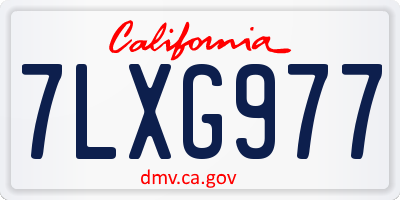 CA license plate 7LXG977